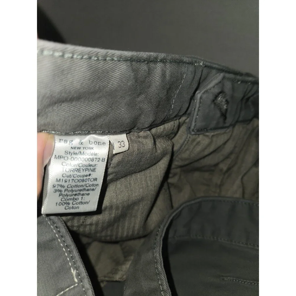 Rag & Bone Mens Chino Shorts Size 33 Gray Cotton Stretch Made in USA